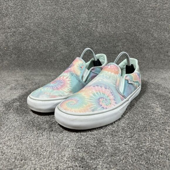 VANS Asher Deluxe Comfort Slip On Women’s Sz 11 Pastel Tie Dye Skate Shoes Used - Picture 4 of 11